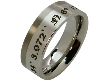 Model Liesel -1 coordinate ring stainless steel and titanium